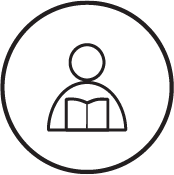 illustration of person holding a book